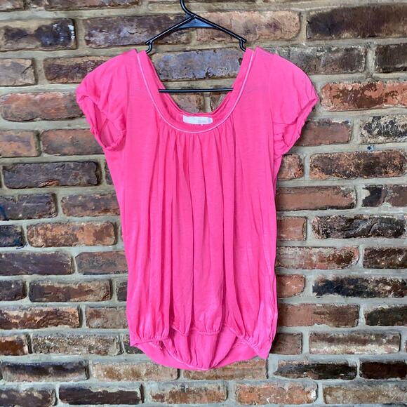 Zumi Pink Short Sleeve Elastic Trim Blouse Women's Size 38/Small Medium - Picture 1 of 5